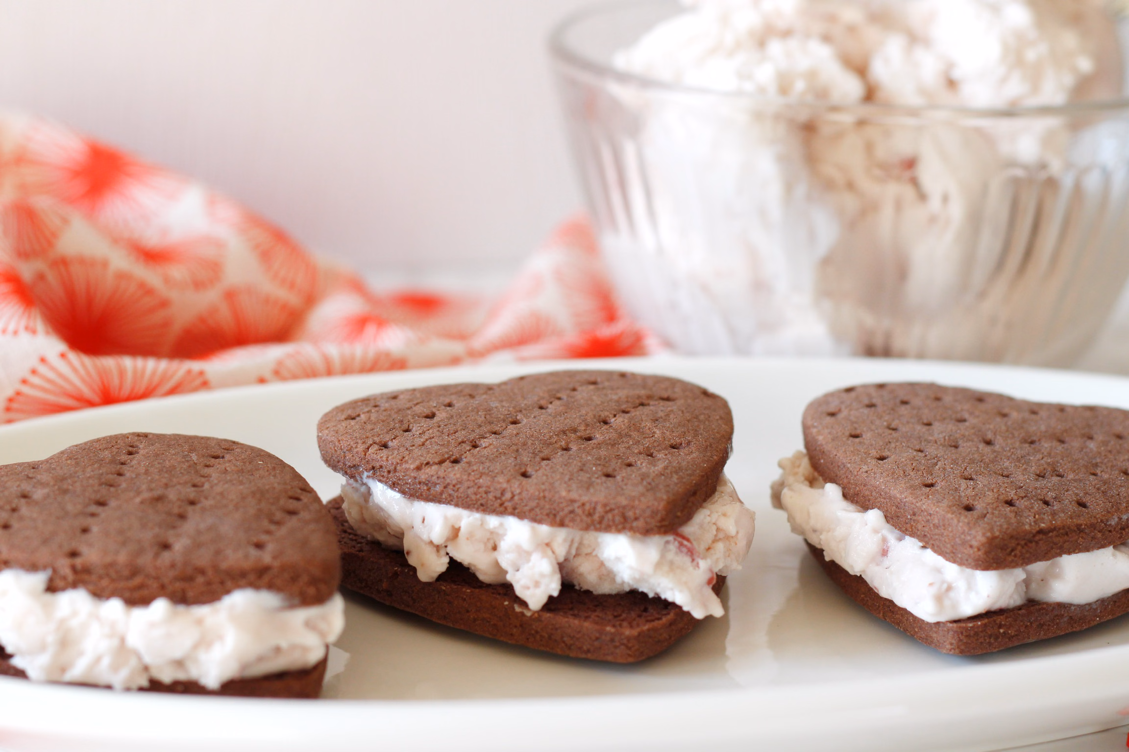 Chocolate Strawberry Ice Cream Sandwiches