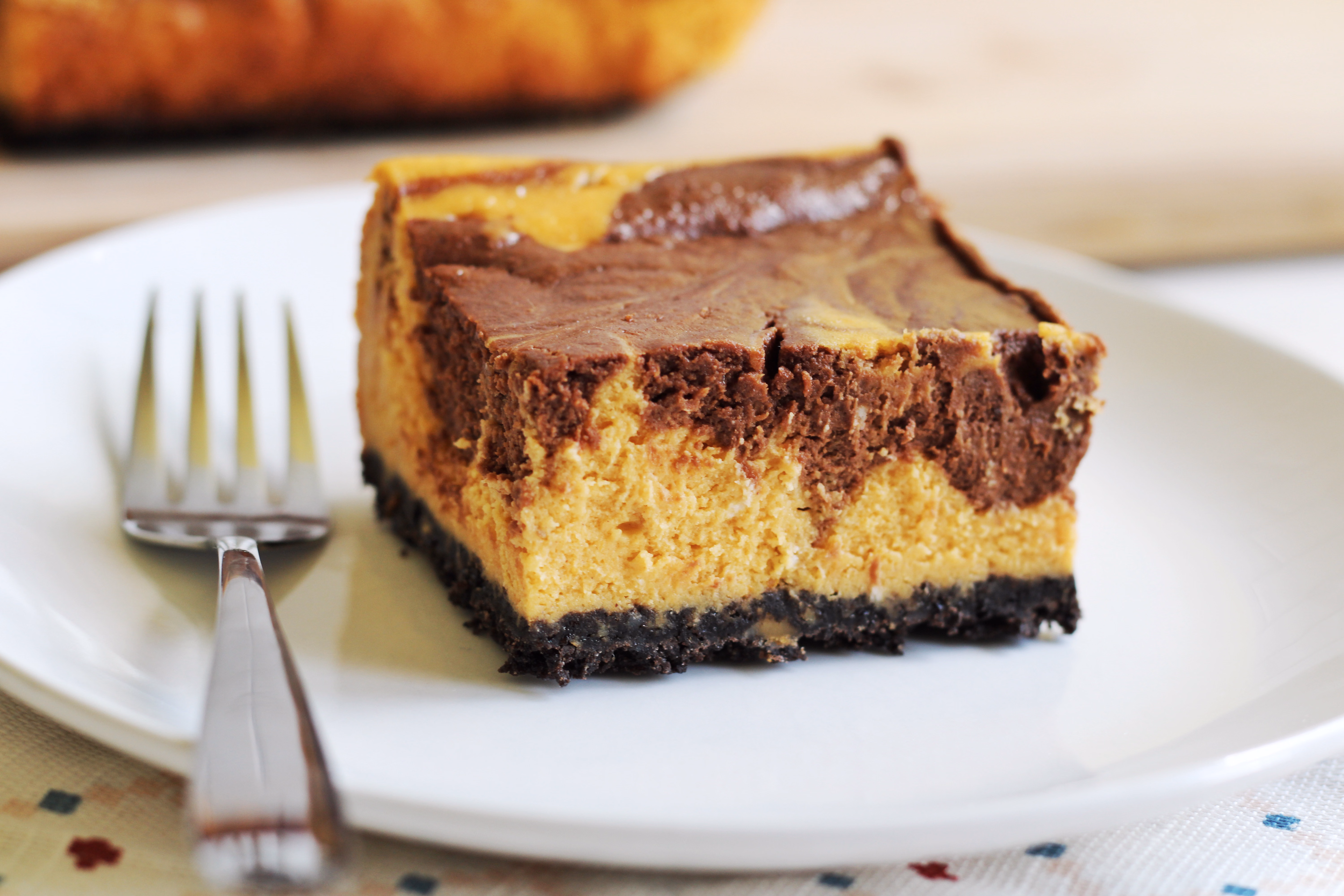Chocolate Pumpkin Cheesecake Bars